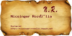 Nicsinger Rozália névjegykártya